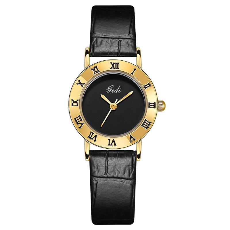Retro Light Luxury Leather Watch Women'S Simple Temperament Quartz Watch Women'S High Value Waterproof Belt Watch