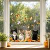 Adesivo Vetro Statico DYS Gatto Farfalla, Decalcomania Decorativa Impermeabile Animale per Finestra, Adesivo Rimovibile Animale Domestico per Camera da Letto Balcone Cucina