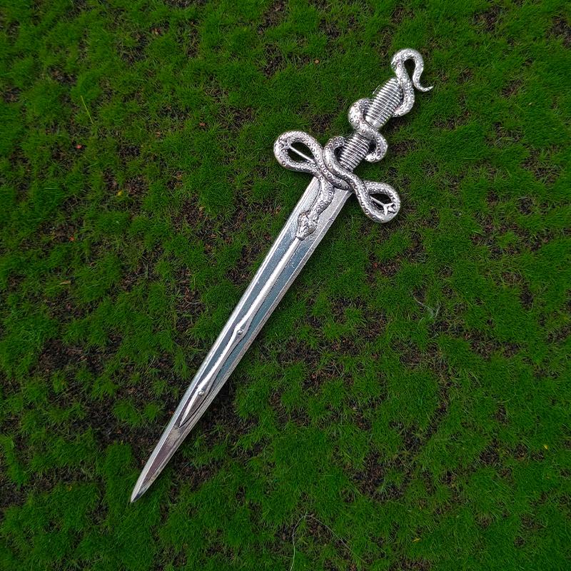 Ethic Dragon Hairsticks Silver Axe Sword Hair Accessories Witch Snake Triple Moon Pentagram Hairpin Hair Stick