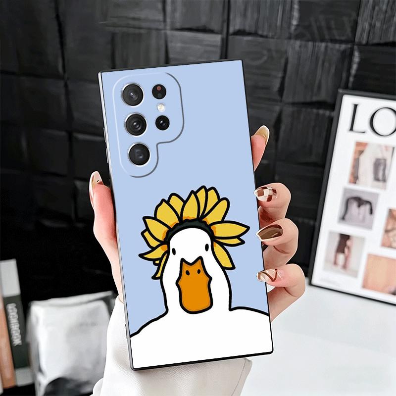Funny Cartoon Goose Game Soft Phone Case for Samsung Galaxy S26 S25 Edge S24 Ultra S23 Plus S22 S21 FE S20 Black Cover Back Shel