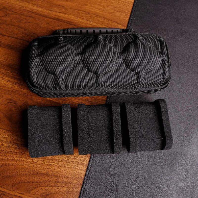 3 Slots Watch Travel Case, Travel Watch Organizer Case with Soft Foam Pillow, Durable Red Microfiber Lining,Sleek Des