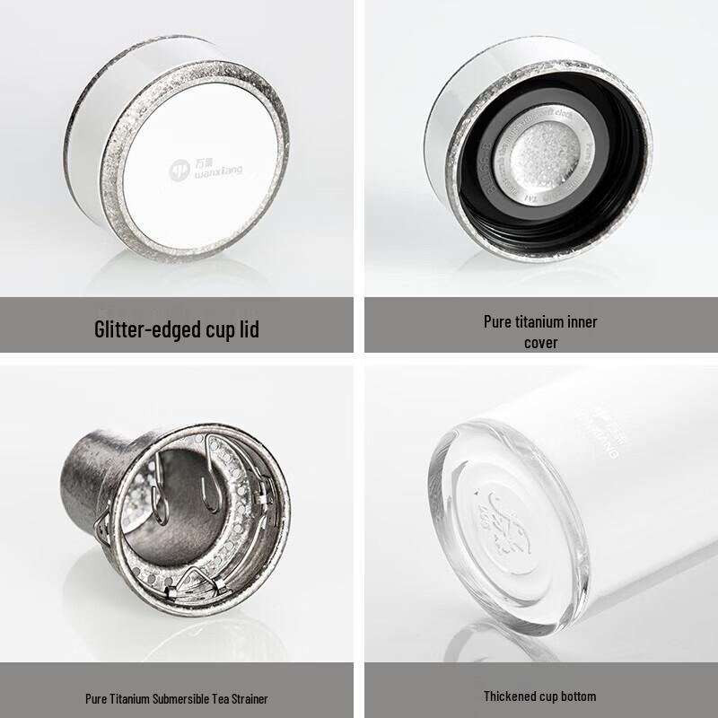 Wanxiang Titanium Silver Antibacterial Single-Wall Glass Cup