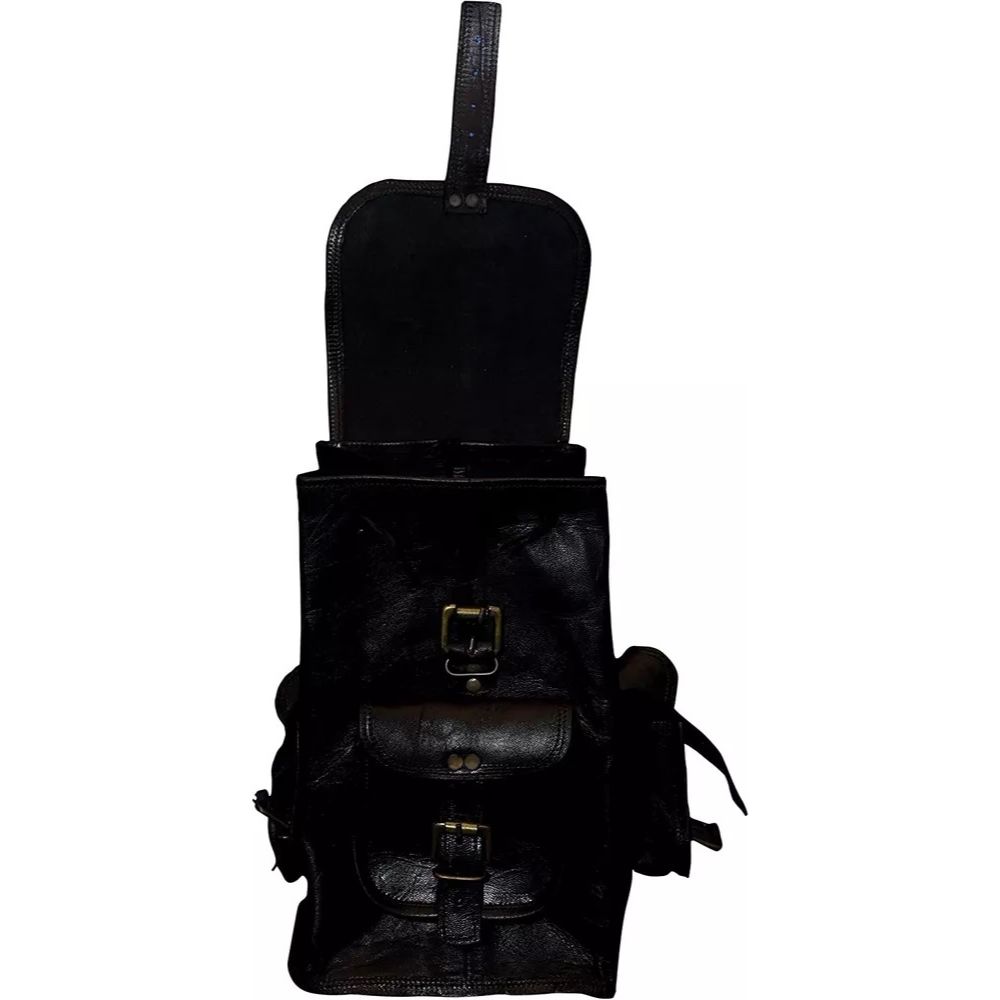 20X10X10 Inch Leather Men's Backpack Bag Laptop Satchel Briefcase Brown Vintage