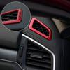 Dashboard Air Vent Wind Outlet Cover Trim Sticker for 10Th Gen Honda Civic 2016- - Red