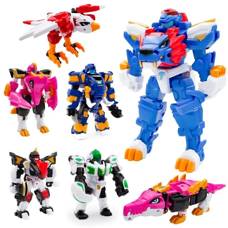 New ABS Mini Force Transformation Robot To Lion/Elephant Toys Action Figures Transforming Mini Force X Deformation Dinosaur Toy