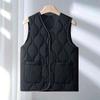 Spring, Autumn and Winter Down Cotton Vest Women's Light and Warm Vest Vest Loose Short Cotton Jacket Liner Elderly Man