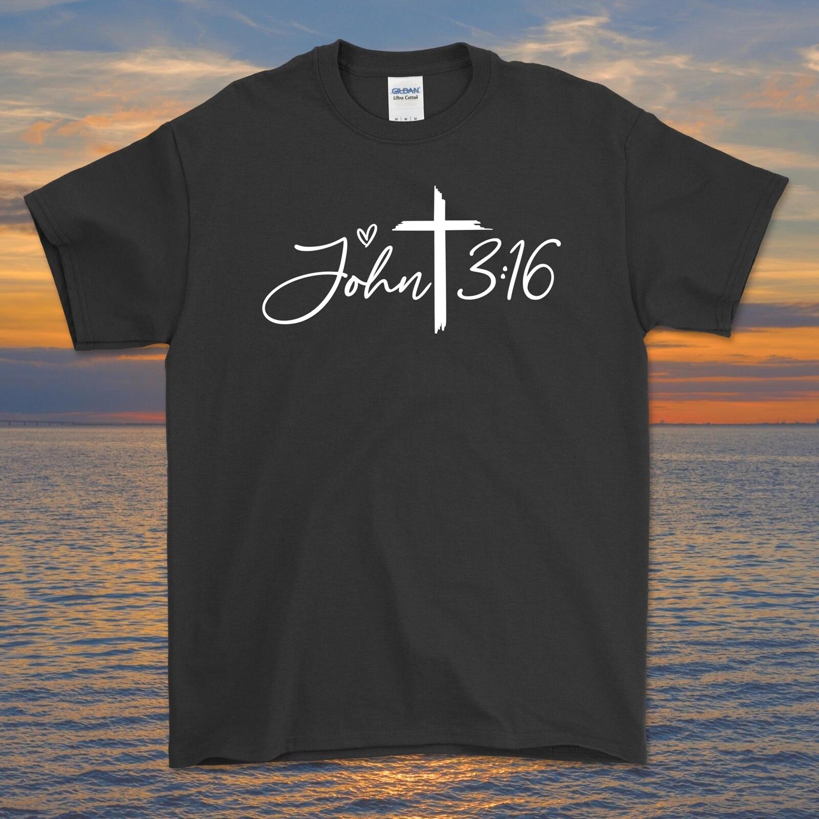 John 3:16 Cross graphic tee shirt | Christian Bible God Psalm Gospel 2XL