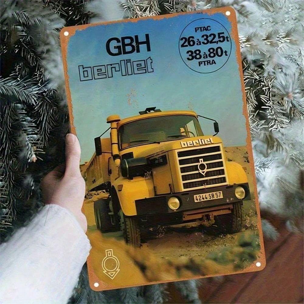 

Металлическое Настенное Искусство Винтажный Грузовик Berliet Ретро Декор Гаража Мужская Берлога Подарок