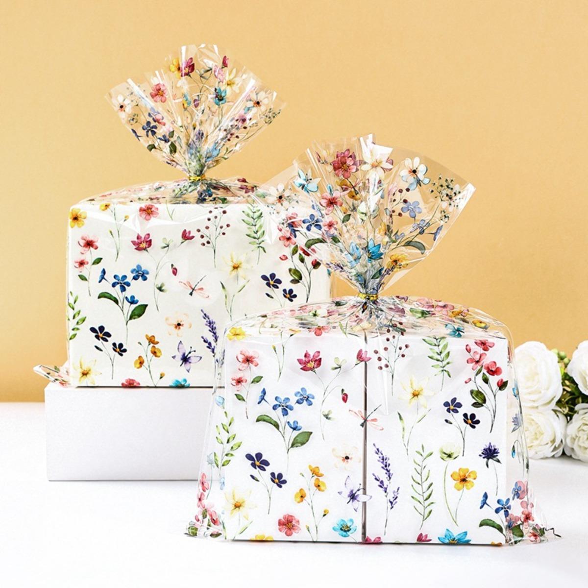 

Spring Wildflower Candy Bag, Spring Theme Flat Mouth Packaging Bag, Picnic Party Birthday Gift Bag 10pcs