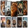 Lion King Animal Phone Case For Samsung Galaxy S26 Ultra S25 Plus S24 FE S23 S22 5G S21 S20 Cover Black Soft