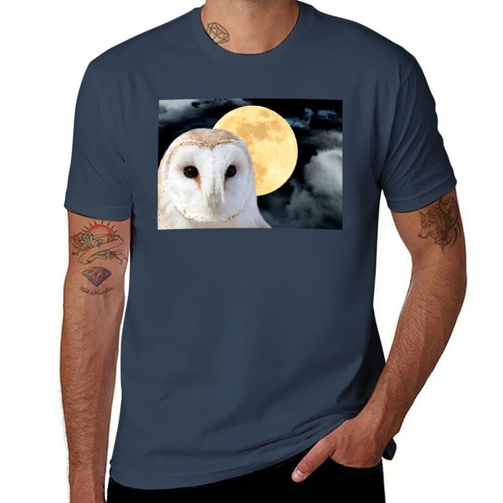 Barn Owl Bird Modern Country Art Modern Cottage Chic Art A493 TShirt Work Duty Casual TShirt