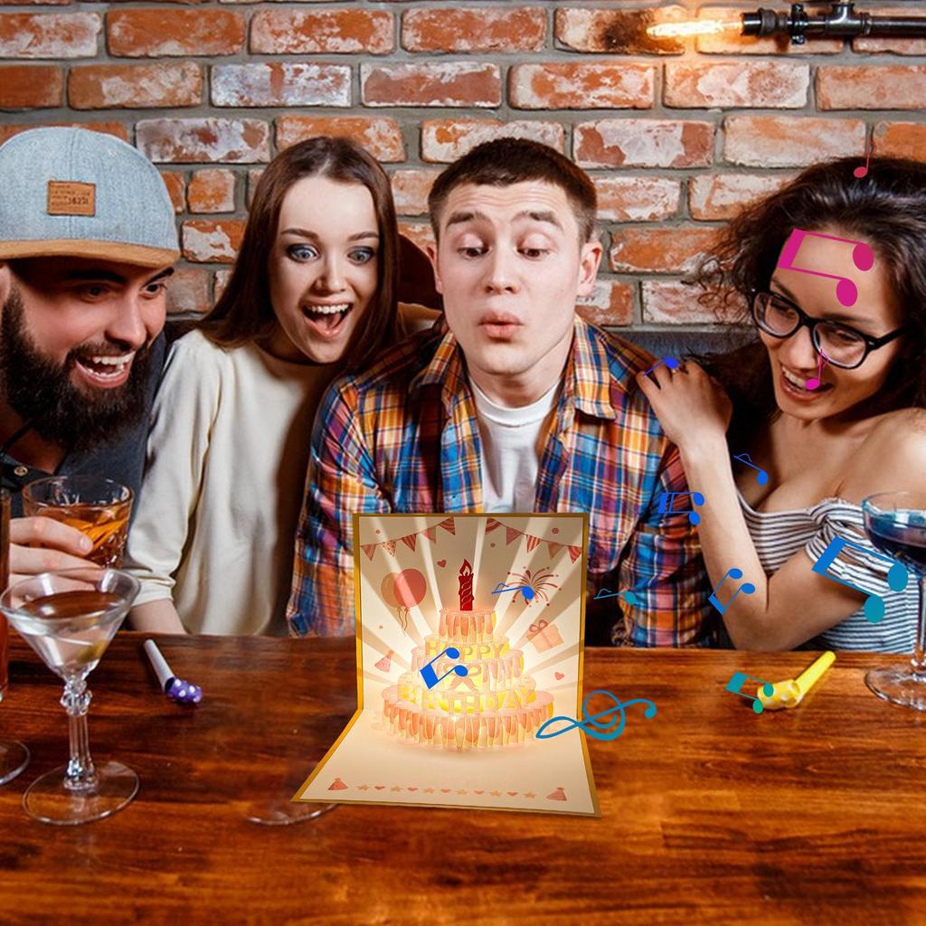 3D Popup Birthday Card Happy Birthday Cards Postcard Keepsake Celebration Decoration For Men Wife Kids Husband Daughter Sister