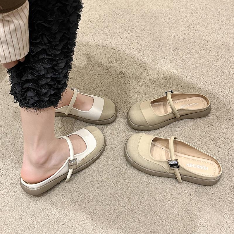 Mary Jane Shoes Women's Summer  Single Shoes Thick Heel Small Leather Shoes 2025 New Style Matching Skirt Gentle Style