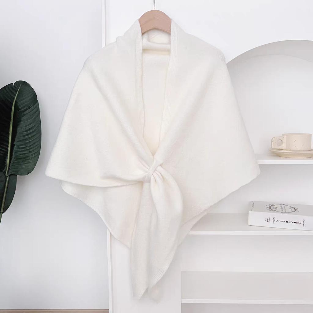 Koreanischer Stil Einfarbiger Strickschal Damen Winter Warm Vielseitiger Nackenwärmer