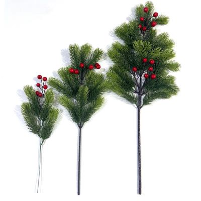 Crăciun Fructe Roșii Ace de Pin, Plantă Verde Artificială Simulare Accesorii Bricolaj Floare Decorativă Ornament Creativ pentru Casă