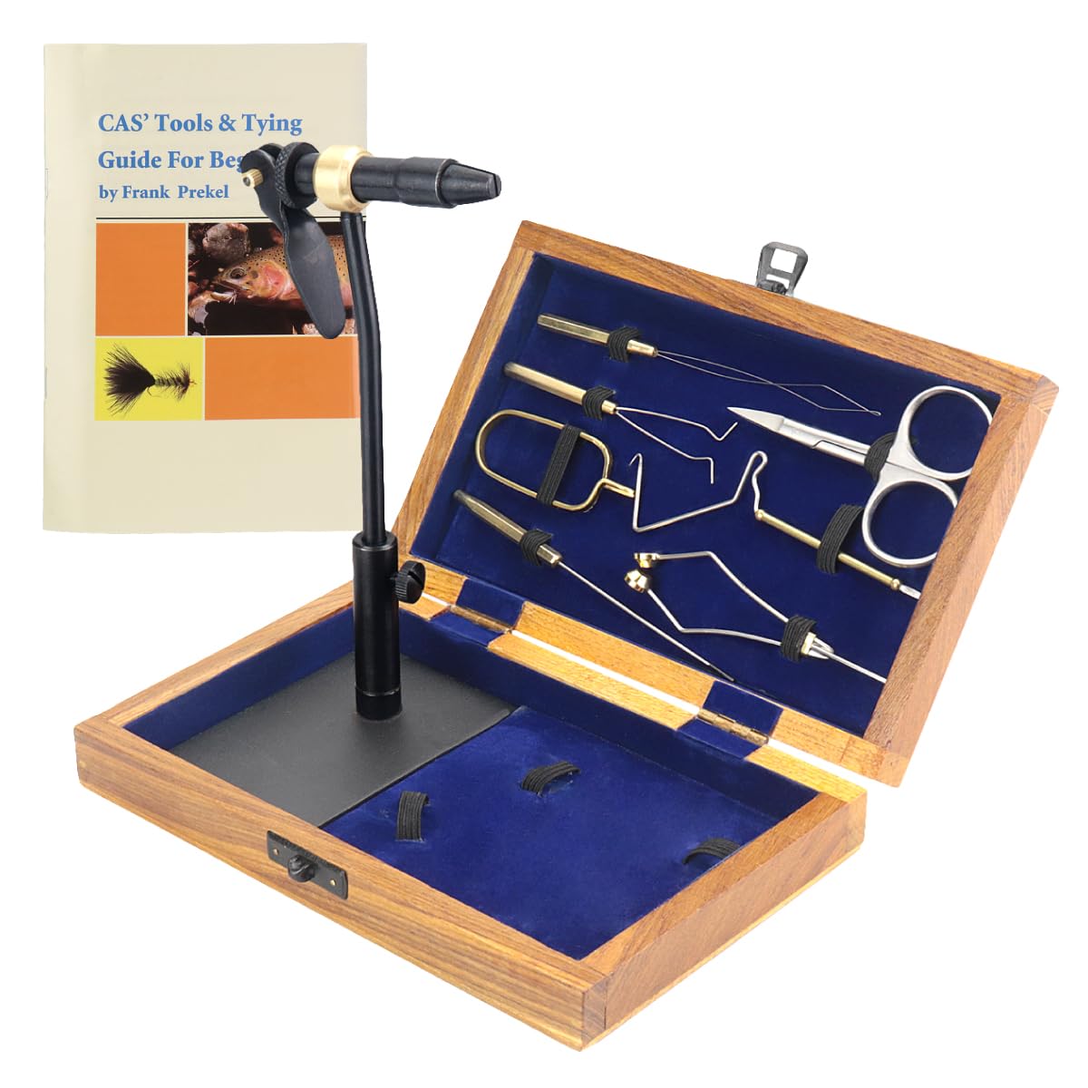 

Creative Angler Fly Tying Standard Tool with Wooden Fly Tying Travel and Tenkara Fly Tying Kit for Beginners Kit, 12-Piece Set, Box, Kit, Vise,