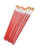 Red Handle Nylon Flat Brush Set for Oil, Acrylic, Watercolor & Gouache