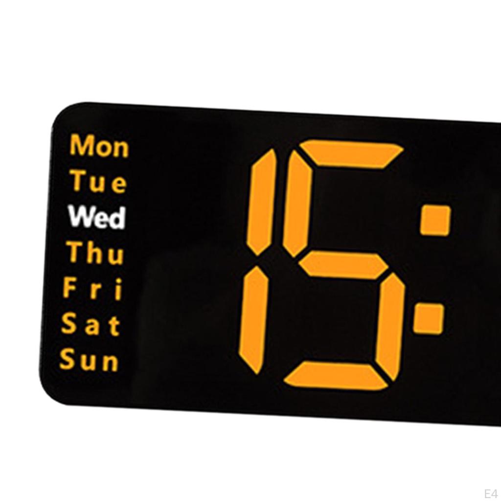 LED Electronic Clock with Time Date Week Temperature Display Silent for Cafe