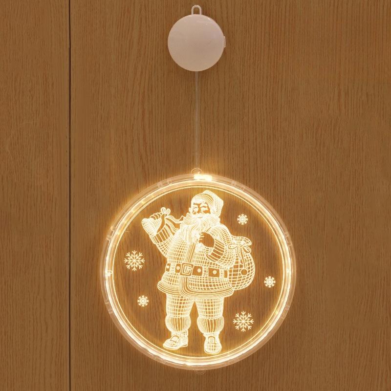 Christmas Decorative Neon LED Light Strings 3D Letter Suction Cup Hanging Lamp Acrylic Pendants Room Atmosphere Colored Lights
