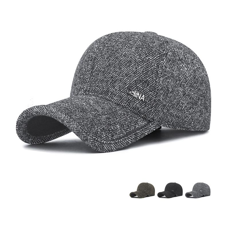 Winter Hat Men's Warm Middle-Aged and Elderly Baseball Cap Outdoor Windproof Ear Protection Cold-Proof Cotton Cap