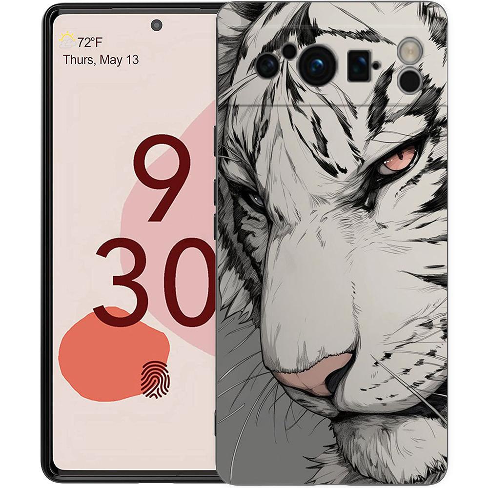 

Art animal tiger Phone Case For Google Pixel 9 8 7 6 Pro XL 8A 6A 7A 5G Soft Shockproof TPU Black Cover Fundas Google Pixel 9