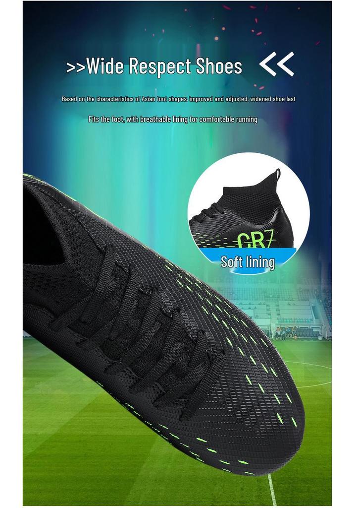 Men's Plus Size High-Top Anti-Slip Football Boots for Professional Training and Competition