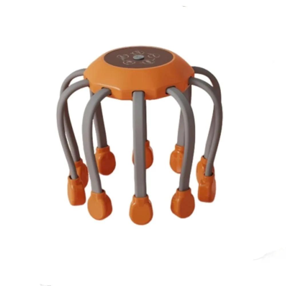 Octopus Claw Eight Claw Massager Stress Relief Therapeutic Scratch Pad Scalp Massager Electric Therapeutic оранжевый