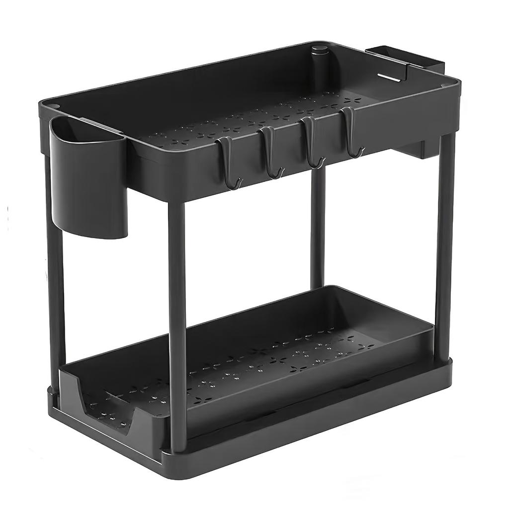 Under Sink Organizer – 2 Tier Sliding Cabinet Basket Drawer, Kitchen Cabinet Storage, Multi-Purpose Bath Baskets