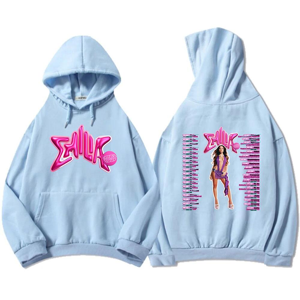 Emilia Mernes MP3 Hoodies Winter Long Sleeve Hooded Pullovers Men Clothes Fleece Pocket Singer Graphic Sweatshirts Print Hoody