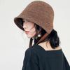 New Japanese Harajuku Lolita-Inspired Knit Bucket Hats Women Ribbon Bow Fisherman Caps Summer Lowy Tie Breathable Beach Sun Hat