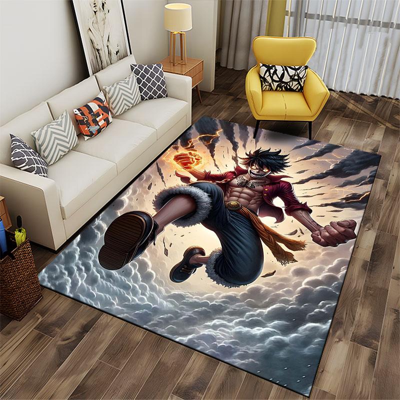 Anime Style Hero with Lightning suitable as a non-slip mat for the living room or bedroom sofa