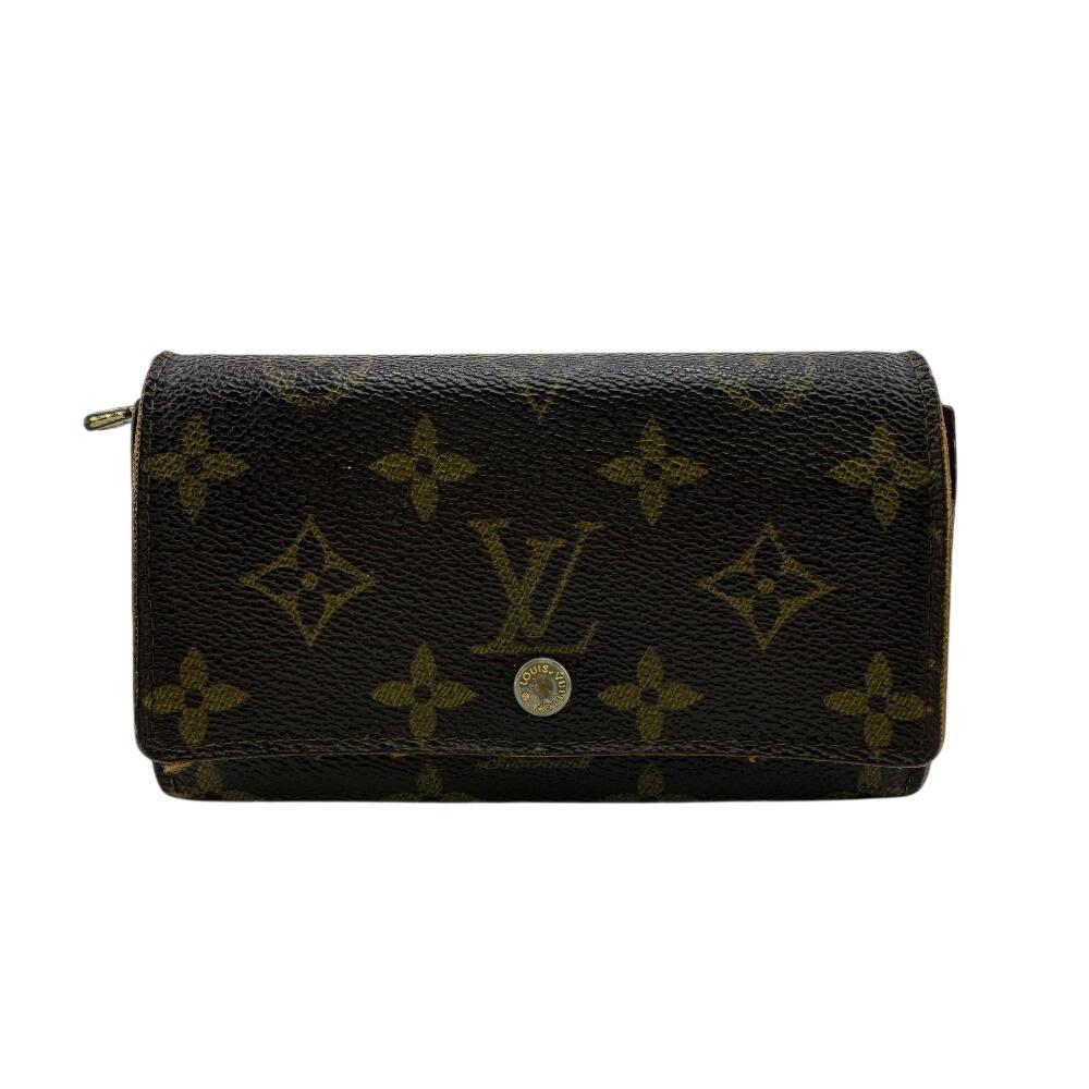 Louis Vuitton M61735 Компактный кошелек на клапане Monogram leather Porto Monezup Двустворчатый кошелек Коричневая кожа унисекс Б/у