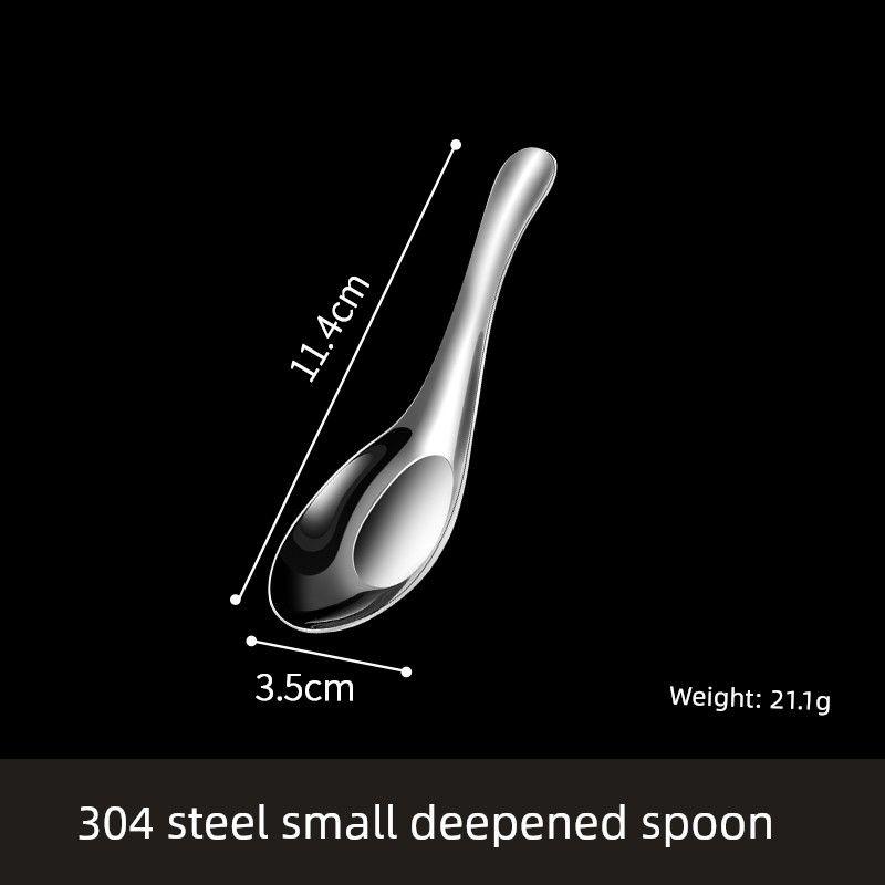 

304 Stainless Steel Spoon for Home Use, Flat-Bottomed Soup Spoon, Household Spoon, Children s Dining Spoon, Thickened Large Soup Spoon 304 Small Flat Spoon (Pack of 3)