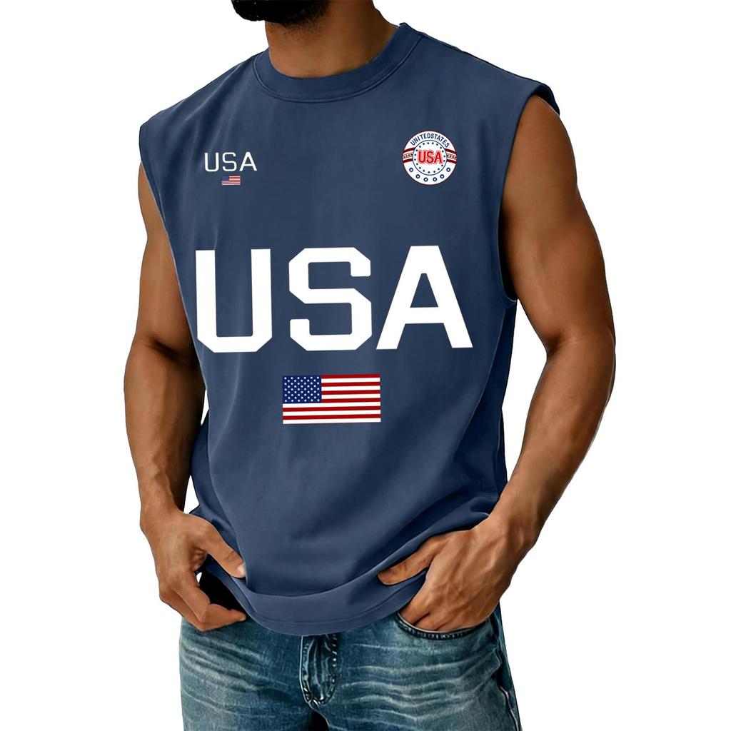 Men's Casual Independence Day Printed Tank Top