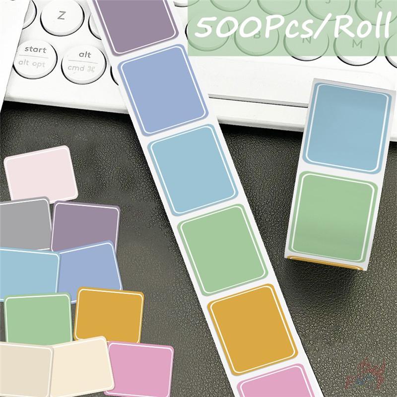 500Pcs/Roll Pure Color Rectangle Tag Kids Rewards Stickers - DIY Scrapbooks Album Decor Sealing Label Decals