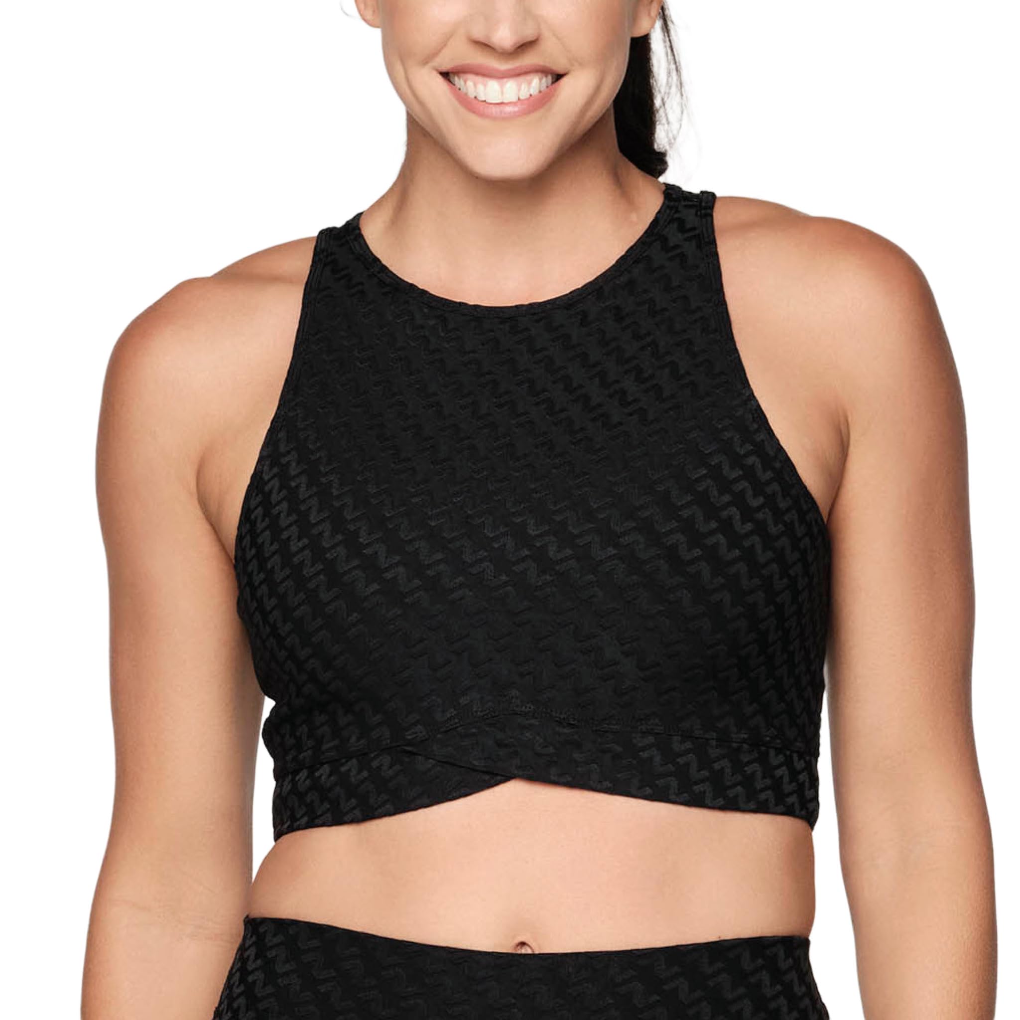 

Zumba Wear Sports High Size Z1T000281 Bra, Neck, Jacquard, Fitness, M, Black,