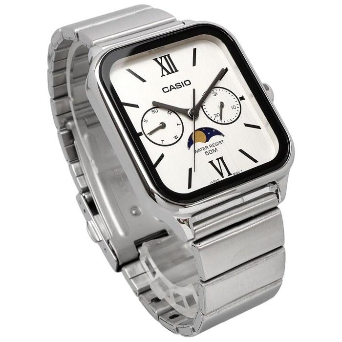[Casio] Standard Moon Phase Analog Men's Watch MTP-M305D-7A2V - Silver Metal Band