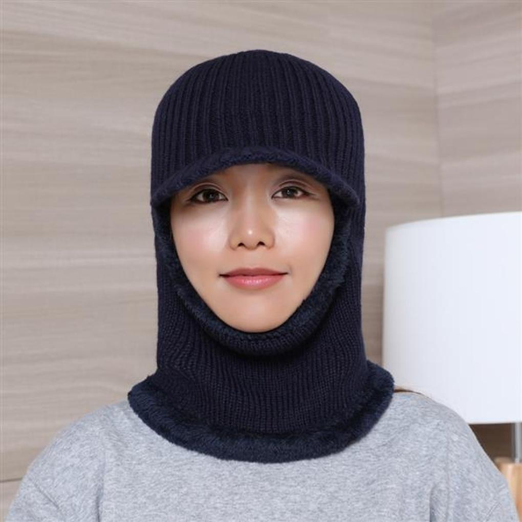 Rasse Nackenwärmer Pelzmütze (Marine)/Wintermütze