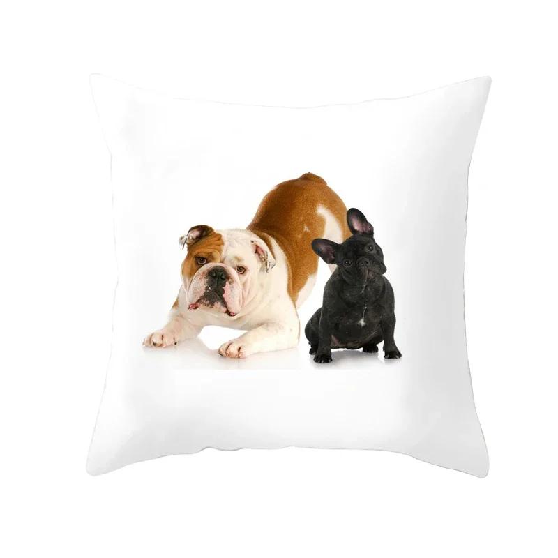 French Bulldog Dog Print Pattern Cushion Cover Home Living Room Sofa Bedroom Decoration Throw Pillow