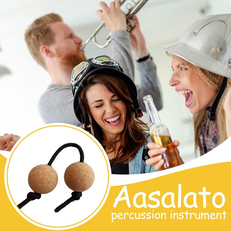 2 Pairs Asalato Shakers Kashaka Rhythmic Balls African Rhythmic Ball Shakers Single Hand Percussion Instruments Rhythmic Ball