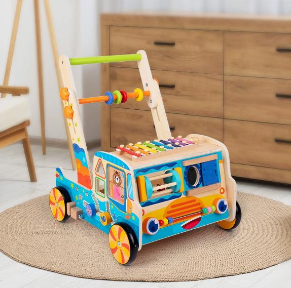 Multifunctional Baby Walker & Stroller: Anti-Rollover, Educational Toy for Early Development