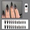 24/30PCS Detachable Spice Glitter False Nail Gilt French Flower Smudging Fake Nail Full Cover Love Press on Nails for Women Girl