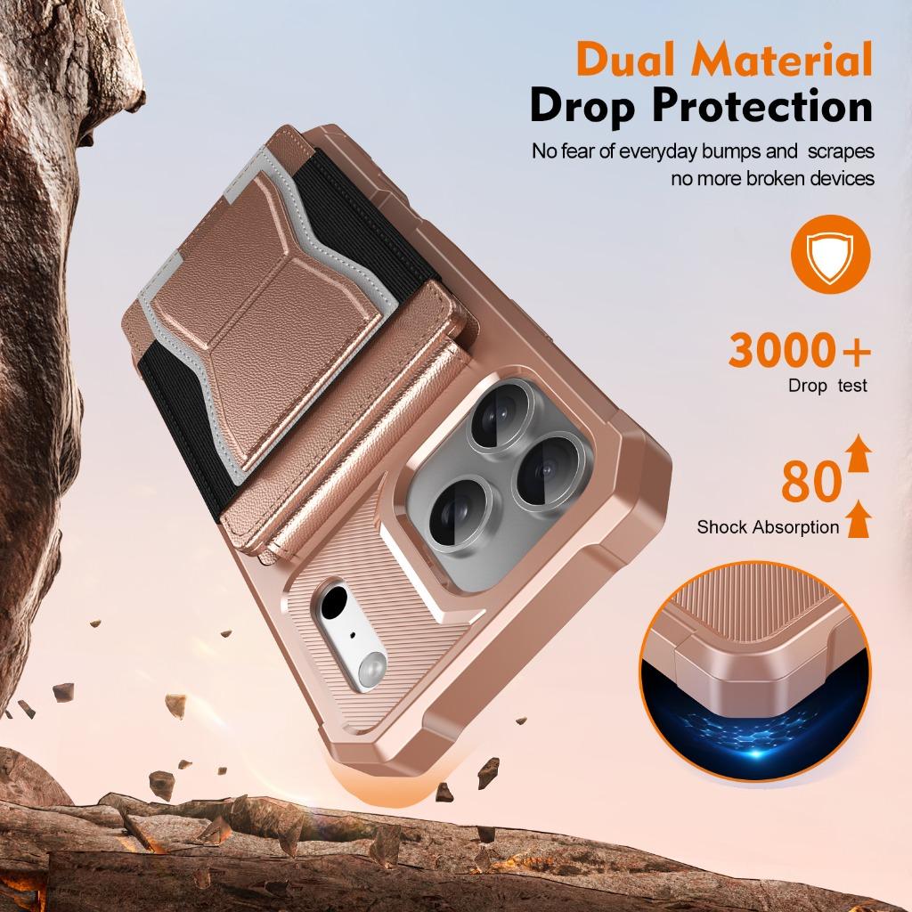 Card Slot Wallet Phone Case For iPhone 17 Pro Max Air 16 15 14 Plus 13 12 11 Foldable Kickstand PU Leather Shockproof Cover