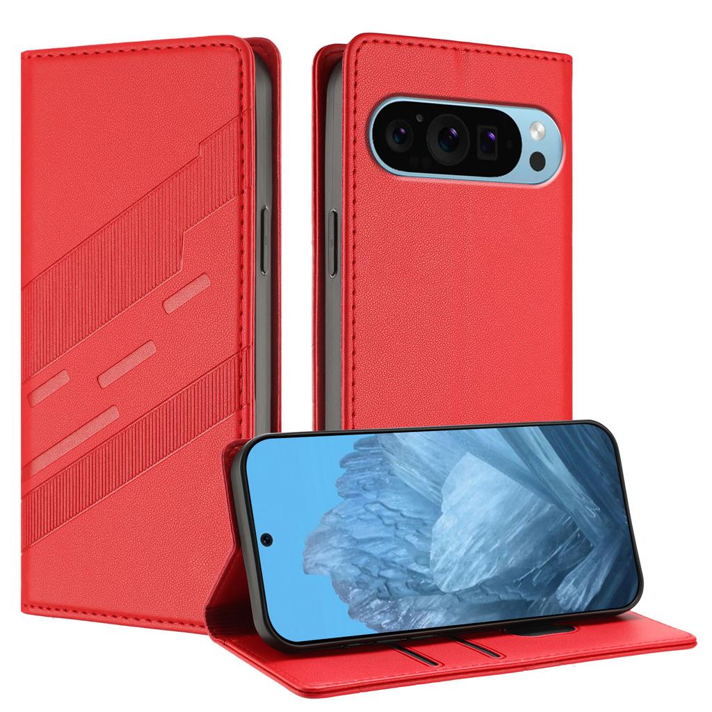 For Google Pixel 9 Pro Phone Cases Punk Style Imprinted Wallet Stand Leather Cover