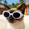 3 Peças Óculos de Gato Retrô Leves Armação Oval Óculos de Sol para Animais de Estimação Óculos de Sol Estilosos para Gatos Pequenos Cães Adereço para Fotos
