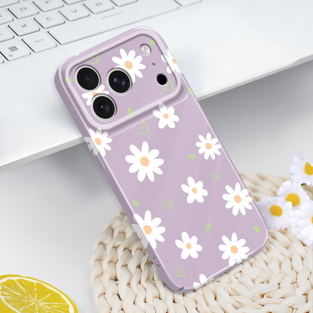 Tender Daisy Phone Case For iPhone 17 Air 16 16E 15 14 Plus Pro Max Film Hard Cover
