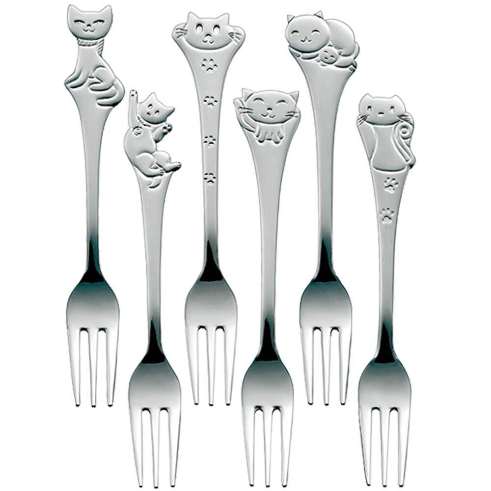 Nagao Lovely Cats Hime Fork Set of Made in Japan 6,