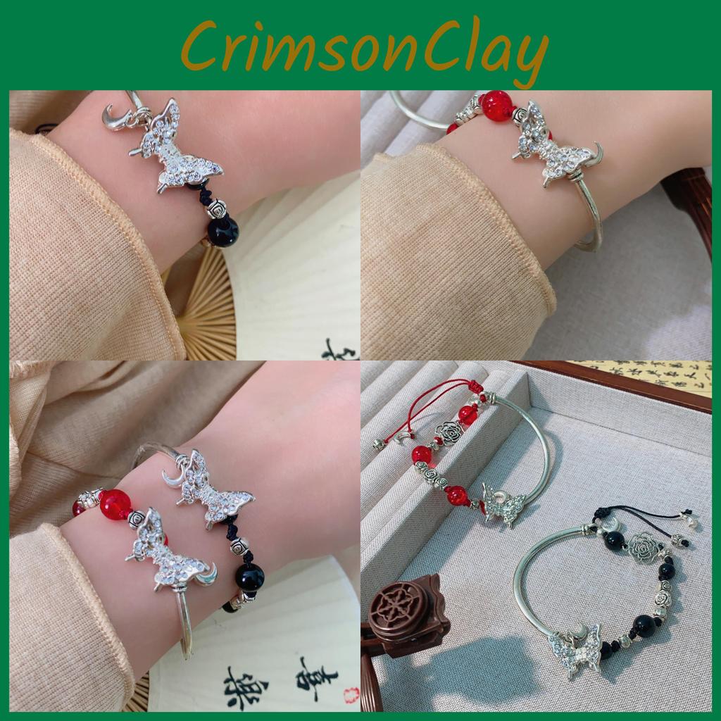 Elegant Butterfly Rose Alloy Bracelet Exquisite Design For Men And Women