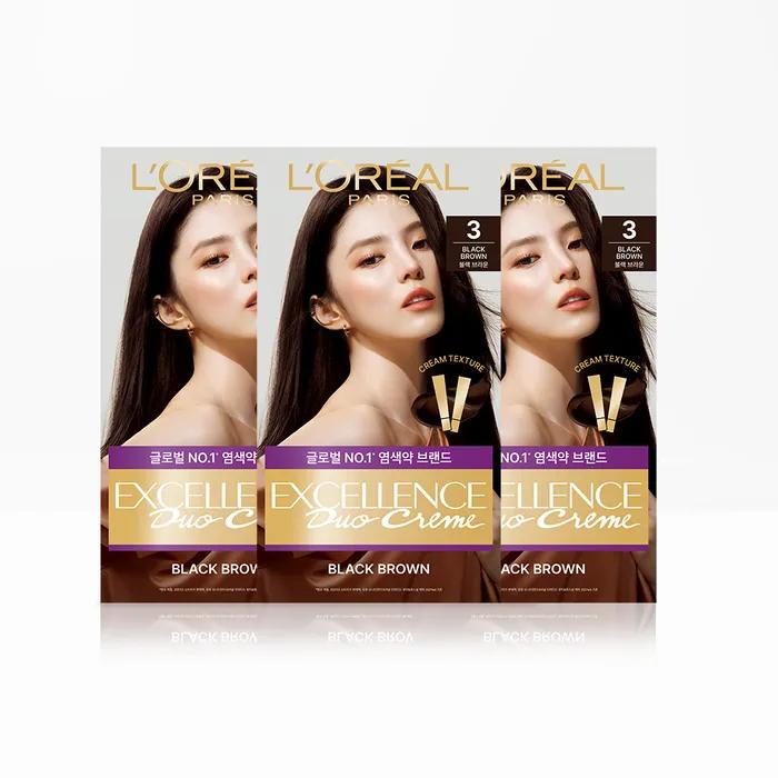 [Set of 3] Excellence Duo Cream Hair Dye 6.35 Copper Light Brown