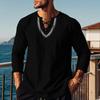 Camicia Casual da Uomo con Lacci Scollo a V Vestibilità Ampia Maniche Lunghe Camicia Vintage Etnica Boho Primavera Autunno Cotone Traspirante Felpa Top da Uomo